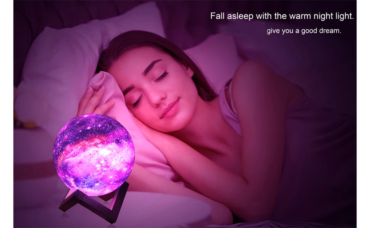 3D Galaxy Moon Lamp