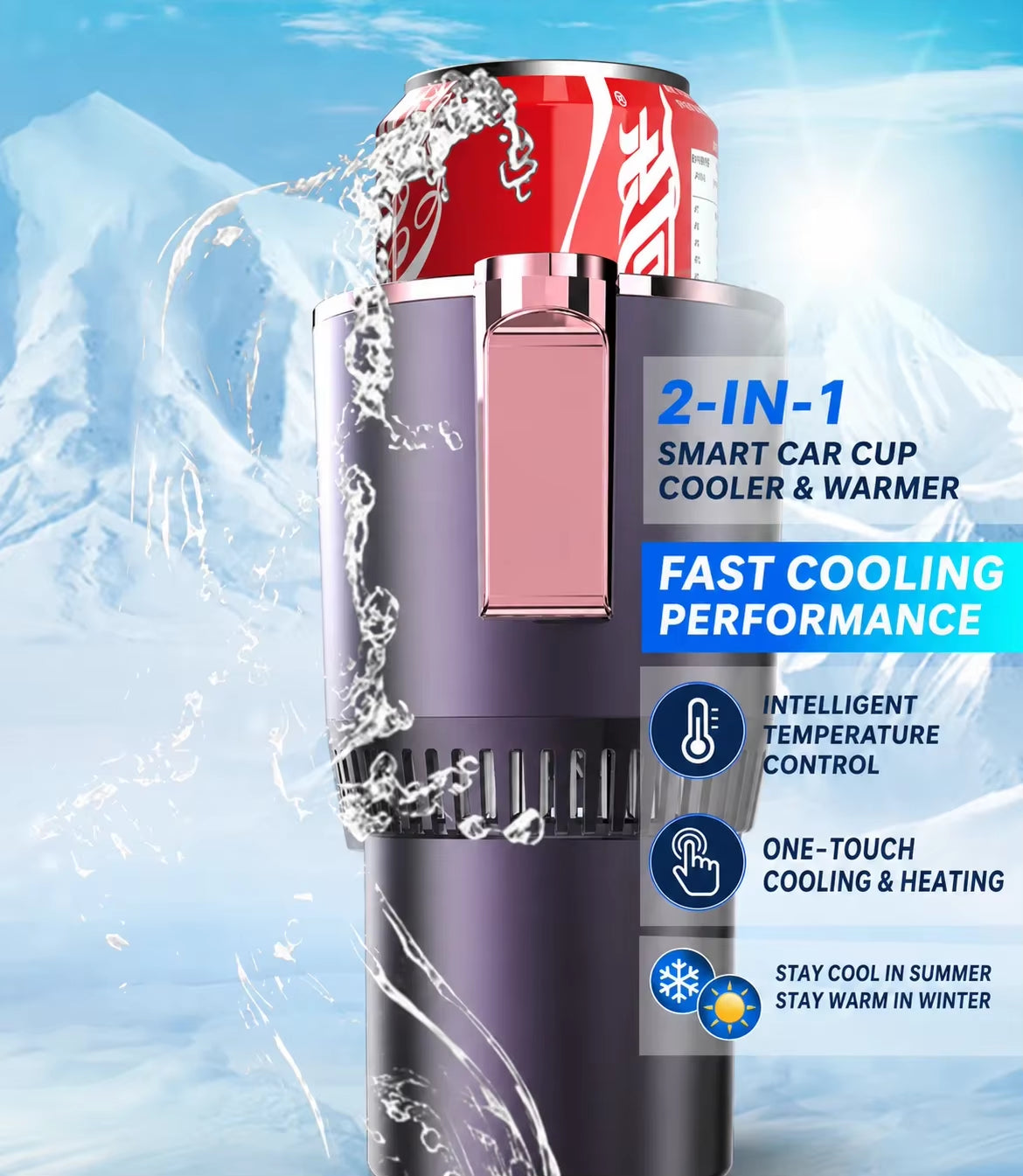 Smart Digital Car Cup Holder Cooler & Heater