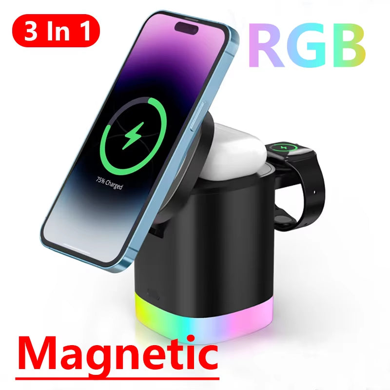 3 In 1 Magnetic Wireless Fast Charger